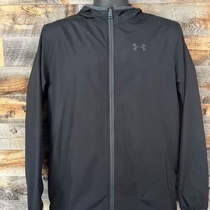 Under Armour Wind Breaker ~ New ~ Black and Charcoal Grey ~ With Hood
